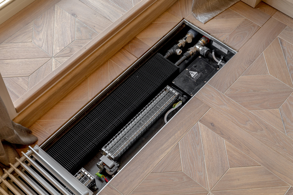 Теплоотдача внутрипольных конвекторов